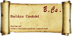 Balázs Csobád névjegykártya